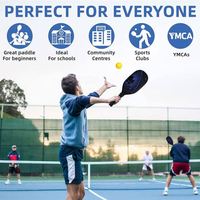 Ensemble de raquette de pickleball en carbone Graphite nid d'abeille léger professionnel de raquette de pickleball balles de pickleball pagaie