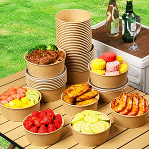 Baoren - Cajas y Tazones de Papel Biodegradables Desechables, Personalizables, de Grado Alimenticio, Ecológicos y a Prueba de Fugas para Envasar Bocadillos, Dulces y Comida para Llevar - Product Image 3