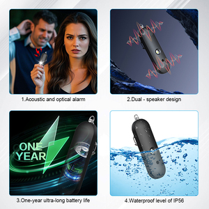 130dB chống trộm tự vệ Keychain vớ<span class=keywords><strong>i</strong></span> đèn pin LED & SOS báo động - Product Image 3