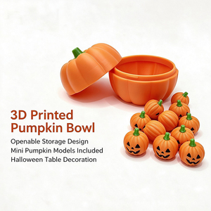 3D Print Pumpkin <b>Container</b> <b>with</b> <b>Lid</b>, <b>Small</b> Pumpkin Figurines, Holiday Party Home Desktop Decoration Crafts - Product Image 3