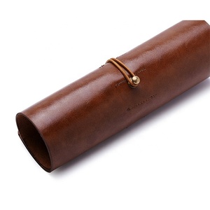 Custom Split Leather Travel Tools Watch Organizer Roll <strong>Bag</strong> <strong>Cable</strong> Management Roll up Pouch <strong>Bag</strong> - Product Image 3