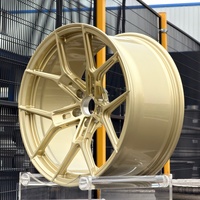 Jantes en aluminium forgées sur mesure, dorées, à 5 branches profondes, légères, pour véhicules de luxe (berlines, coupes, véhicules électriques) – Vente directe usine