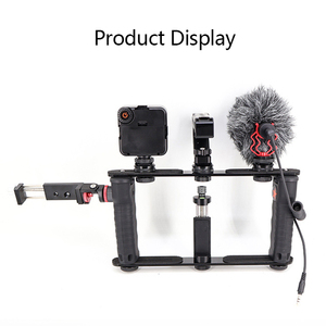 KAMPHO Smartphone Video <strong>Vlog</strong> Rig Cage with Cold Shoe Mount for <strong>Microphone</strong>, LED Light, Iphone, <strong>Android</strong> Mobile Phone - Product Image 4