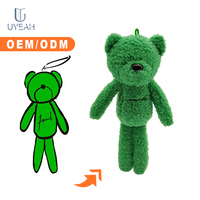 Porte-clés ours en peluche personnalisable UYEAH OEM, couleur et taille au choix, rembourrage en coton PP doux, adorable animal en peluche, unisexe