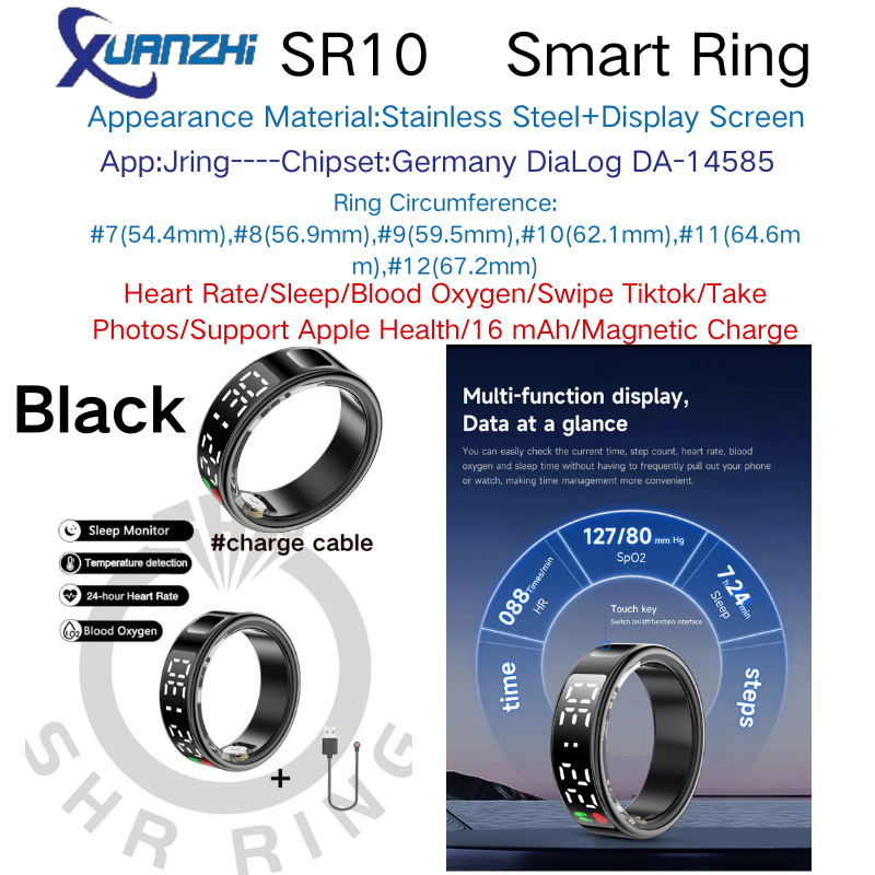 Black Xuanzhi-SR10-health-sleep-fitness-smart-screen-display