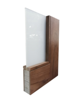Portes intérieures françaises modernes en MDF imperméable à l'eau avec cœur solide et verre trempé pour hôtel, appartement, salle de bain