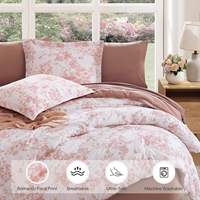 Parure de lit de luxe personnalisée 7 pièces en coton floral, toutes saisons, 300 fils, draps en coton, ensemble complet pour chambre à coucher, service OEM ODM