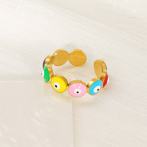 Zogxin Cartoon <b>Evil</b> <b>Eye</b> <b>Ring</b> Stainless Steel Adjustable Women's Jewelry Gift - Product Image 3