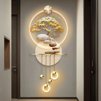 Peinture de décoration de porche de luxe légère arbre de richesse de haute qualité 3D art led acrylique art mural led acrylique 3D art mural led acrylique