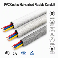 Tuyau flexible en acier galvanisé avec gaine en PVC certifié CE RoHS ISO, service OEM, pour la protection des câbles et le câblage d'entrepôt