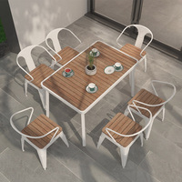 Ensemble table et chaises métalliques d'extérieur pour cafés, salons de thé, balcons, patios, jardins, terrasses – Résistant au soleil, style décontracté américain