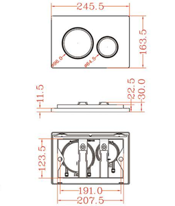 Kép <span class=keywords><strong>Flush</strong></span> Trắng nhà vệ sinh đẩy nút tấm nhựa bền bể nước bìa với 2 chế độ tiết kiệm không gian dễ dàng cài đặt - Product Image 3