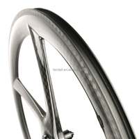 Roda Sepeda 5 Spoke 55mm Depth Clincher 23mm Lebar 700c Carbon Rim Brake Track Triathlon Time Trial Roda Carbon 5 Spoke