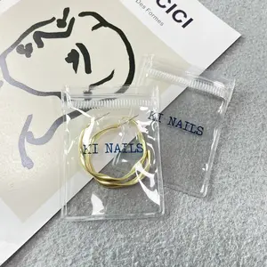 Sacchetti con cerniera per imballaggio in PVC con logo personalizzato sacchetto trasparente per gioielli in PVC trasparente per collana con orecchini ad anello
