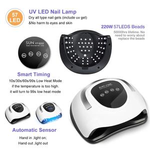 Lampe à ongles UV LED professionnelle SUNX9MAX 220W 57 LED avec longueurs d'onde 365/405nm, portable, pour usage en salon - Product Image 5