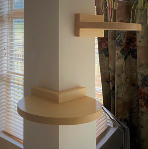 Étagère flottante 3/4 cercle, lieu de travail, étagère Feng Shui, cacher l'<span class=keywords><strong>angle</strong></span>, étagère à bord droit d'<span class=keywords><strong>angle</strong></span>, étagère à plantes rustique grise - Product Image 1