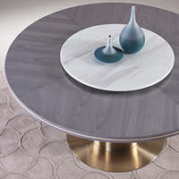 Italienischer Stil Esstisch Designer leichte Luxus High-End-Esstisch Stuhl Kombination kleiner Haushalt mit Plattenspieler rund ta
