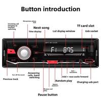 Pemutar Musik Mobil Universal MP3 Built-in 1DIN USB TF Card Lampu RGB BT 5.0 Daya Tinggi Lossless FM