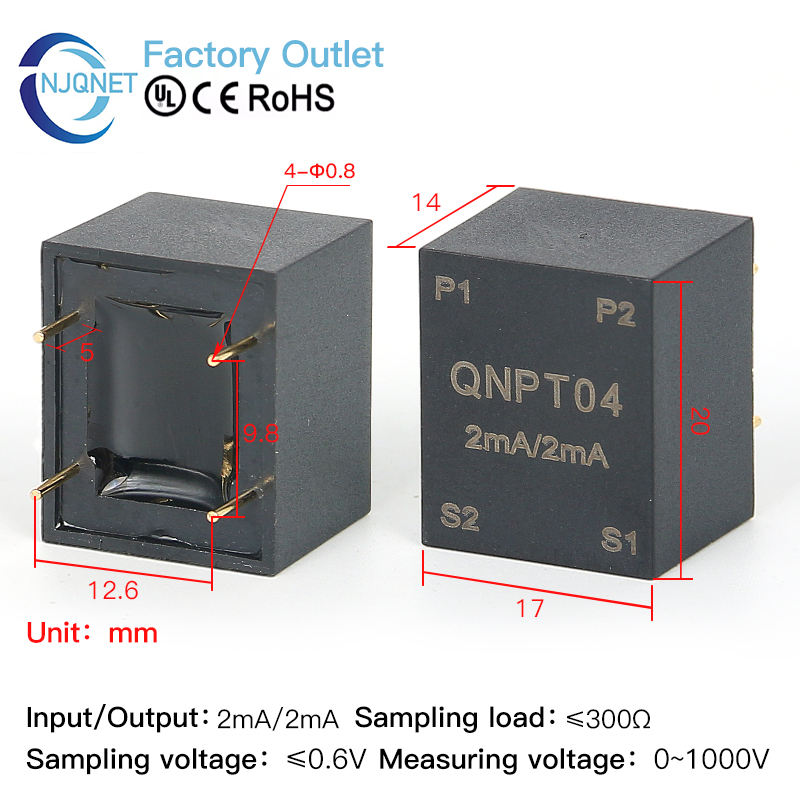 Mini Precision Voltage Transformer PCB PT QNPT01 2mA 2mA 110V 220V 380V 500V 1000V Potential Transformer Current CT Manufacture