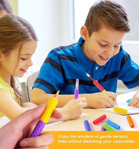 Ensemble de poignées de crayon texturées en silicone pour enfants et adultes, jouets sensoriels éducatifs pour le TDAH, l'autisme, l'anxiété, le soulagement du stress - Product Image 6