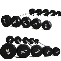 Barbell fixe en caoutchouc, barre de curl EZ de poids préchargée pour la musculation et l'haltérophilie