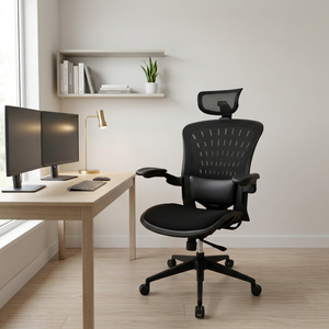 Modern Executive Ergonomic Mesh Office <b>Chair</b> with Adjustable Armrest and Built-In Headrest Swivel for Home Office - Product Image 2