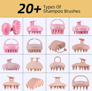 Masajeador de Cuero Cabelludo y Cepillo de Champú de Silicona Completa Reciclable en Tendencia 2025 - Product Image 5