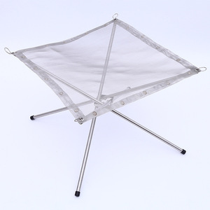 Folding <b>Portable</b> Steel Mesh Camping Outdoor Wood Burning Bonfires Rack Stainless Steel <b>Fire</b> <b>Pit</b> with Carrying Bag - Product Image 1