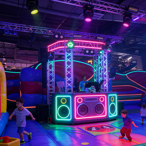 Commercial Inflatable Booth With Neon LED <b>Lighting</b> Foldable & Portable for Amusement Parks Night Events Inflatable Booth Prem - Product Image 2