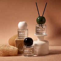 Diffuseur de parfum Aikun en verre rond avec bouchon en céramique pour salle de bain, chambre à coucher, aromathérapie, vente en gros, décoration intérieure, cadeau