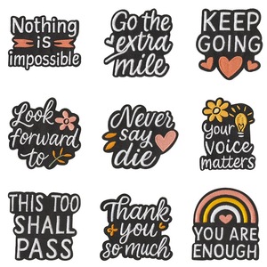 Écussons thermocollants personnalisés en chenille brodés sur ordinateur, citation motivante, affirmation positive, badge santé mentale pour veste et chapeau - Product Image 1