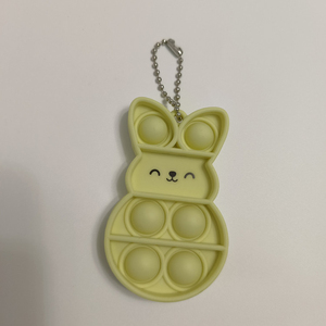 QYS Rabbit Bubble Fidget Keychain Gift PVC Rubber Bunny Pendant Metal Key <b>Ring</b> <b>Stress</b> Relief Toy - Product Image 3