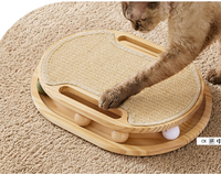 Grande griffoir moderne écologique pour chat avec circuit de balles, en sisal et bois, pour chats adultes d'intérieur - Jouet interactif et stimulant pour l'esprit