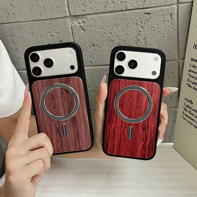 Luxury Bamboo Wood Textured Mobile Phone Case for iPhone 18 Pro Max 17 16 Plus 15 Pro 14 All-inclusive Magnetic Cover