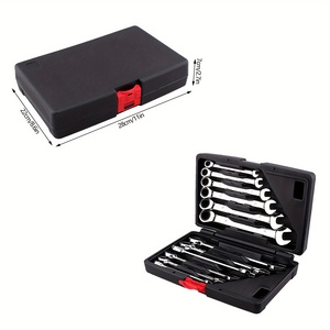 Jeu de clés à douille métriques réglables 8-19 mm, 12 pièces, avec étui, en acier Cr-V durable, kit d'outils manuels pour la maison et le <span class=keywords><strong>garage</strong></span>, y compris la taille 17 mm - Product Image 2