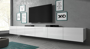 <span class=keywords><strong>Meuble</strong></span> <span class=keywords><strong>TV</strong></span> en gros - Blanc - <span class=keywords><strong>300</strong></span> <span class=keywords><strong>cm</strong></span> - Suspendu ou sur pied - Product Image 2