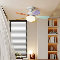 Ventilateur de plafond LED silencieux moderne pour la maison, le bureau, la salle à manger, 30W 40W 85-265V, corps de lampe en ABS, base de convertisseur E27, télécommande pour chambre à coucher