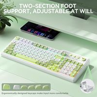 Good-Looking AULA F3099 Tri-Mode Wireless Gaming Keyboard Media Knob Number Pad RGB Backlit Quiet Typing for Office Laptop/PC