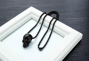 Collier pendentif crâne <span class=keywords><strong>vintage</strong></span> Halloween en acier inoxydable avec chaîne en corde, style punk pour homme, cadeau pour fiançailles, mariage, fête, anniversaire - Product Image 5