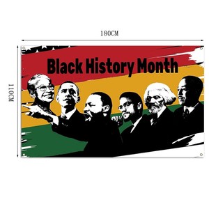 Drapeau du patrimoine afro-américain pour le Mois de l'histoire des Noirs, décorations et fournitures afro-africaines, bannière, panneau d'émancipation, toile de fond 110x180cm - Product Image 2