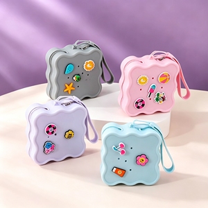 Sac de rangement en silicone à fermeture éclair, polyvalent, mignon, moderne et minimaliste, idéal pour les voyages en extérieur – Sac en maille de silicone DIY tendance - Product Image 2