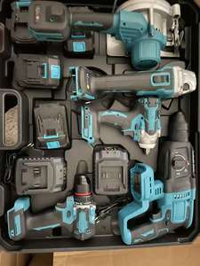 Профессиональный набор аккумуляторных электроинструментов: бесщеточная дрель, гайковерт, молоток, ручная пила, угловая шлифмашина - Product Image 6