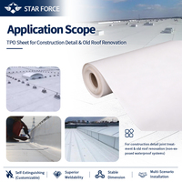 Membrane d'étanchéité TPO blanche de haute qualité 1,5 mm, système de toiture monocouche pour bâtiments commerciaux, toiture fraîche, OEM/ODM