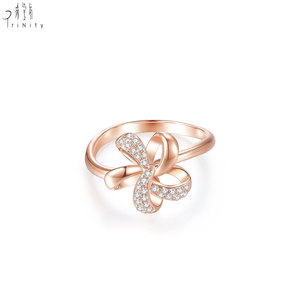 Últimos Productos al por Mayor, Fabricante, Exportador, Anillo de Joyería, Colección de Flores, Anillo de Oro Rosa Sólido de 18K con Diamantes Naturales Reales - Product Image 2