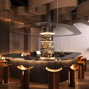 Brutalist, muebles modernos de lujo para restaurante, Mostrador de vino personalizado, iluminación LED, respetuoso con el medio ambiente, resistente al agua para diseño de interiores - Product Image 3