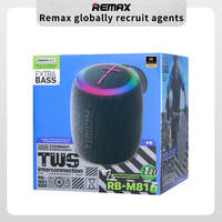 Altavoz Inalámbrico Portátil REMAX RB-M81, Mini Altavoz de Audio para Fiestas, Resistente al Agua, para Exteriores, Deportes, Música, Manos Libres