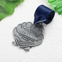 Fabricant de médailles sportives personnalisées, plaqué argent, gaufrage, style coquille, logo 3D, lettres personnalisées, médaille en métal avec logo personnalisé