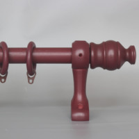 Ensemble de tringle à rideau en bois, anneaux en bois, crochet en plastique, 28MM, tringle à rideau en bois marron, support final, tringle à rideau, tringle à langir