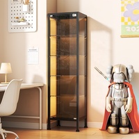 Armoire de présentation moderne en métal et verre trempé à 5 niveaux avec portes, pour le rangement dans les salons et les hôtels