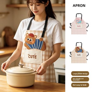 Grembiule da cucina con tasca e design a collo, in poliestere, impermeabile e antimacchia, con simpatici animali. - Product Image 2